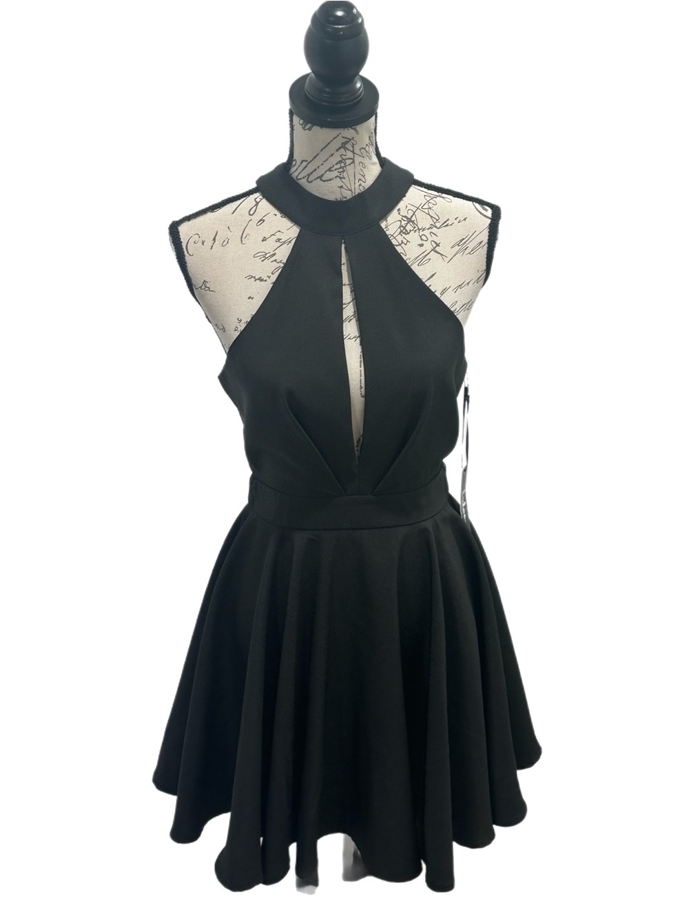 Lulu's Cross Your Heart Peep Front Halter Skater Dress Sz M NWT Flirty Punk Goth